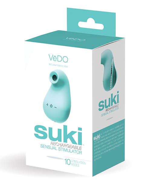 Vedo Suki Rechargeable Vibrating Sucker - Tease Me Turquoise - Slightly Legal Toys - Vedo Suki Rechargeable Vibrating Sucker - Tease Me Turquoise abs_plastic, Box, Clit Ticklers - Rechargeable, silicone, TQ - Turquoise Savvy Co.