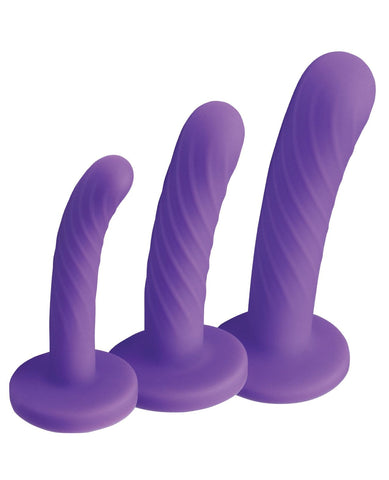 Strap U Tri-play Silicone Dildo - Set Of 3-Strap Ons-Xr LLC-Slightly Legal Toys
