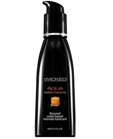 Wicked Sensual Care Aqua Waterbased Lubricant - Flavors-Lubricants-Wicked Sensual Care-Salted Caramel-2 Oz-Slightly Legal Toys