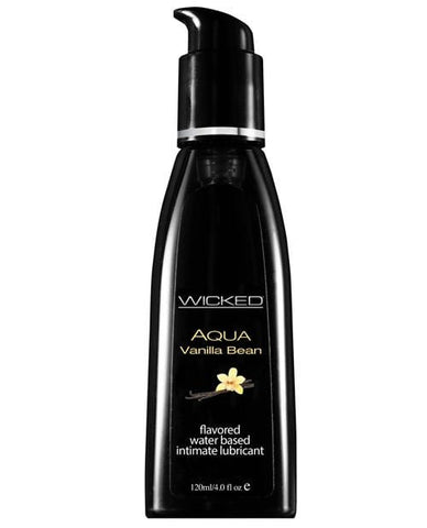 Wicked Sensual Care Aqua Waterbased Lubricant - Flavors-Lubricants-Wicked Sensual Care-Vanilla Bean-4 Oz-Slightly Legal Toys