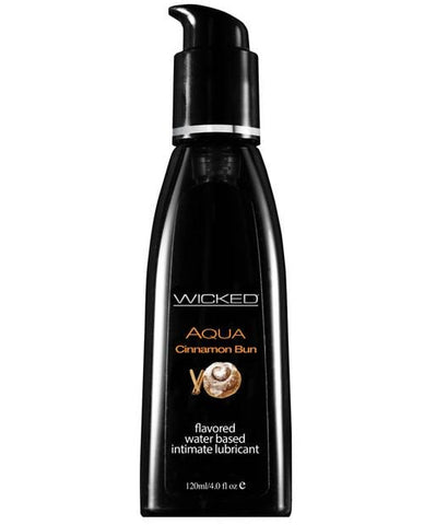 Wicked Sensual Care Aqua Waterbased Lubricant - Flavors-Lubricants-Wicked Sensual Care-Cinnamon Bun-4 Oz-Slightly Legal Toys