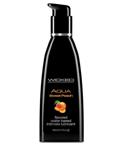 Wicked Sensual Care Aqua Waterbased Lubricant - Flavors-Lubricants-Wicked Sensual Care-Sweet Peach-2 Oz-Slightly Legal Toys