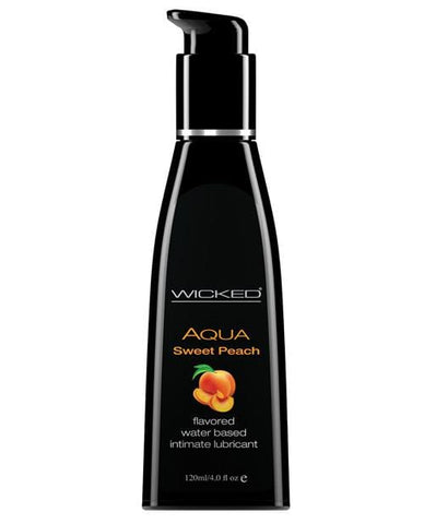 Wicked Sensual Care Aqua Waterbased Lubricant - Flavors-Lubricants-Wicked Sensual Care-Sweet Peach-4 Oz-Slightly Legal Toys