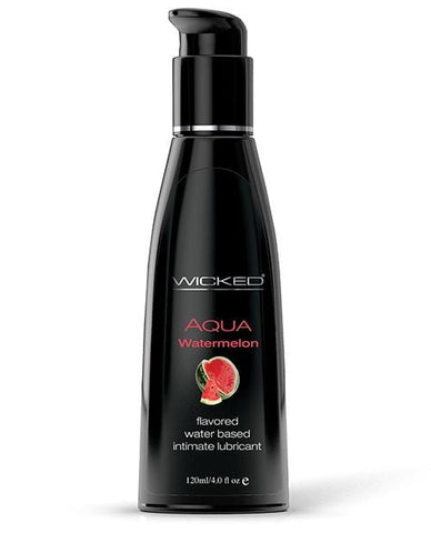 Wicked Sensual Care Aqua Waterbased Lubricant - Flavors-Lubricants-Wicked Sensual Care-Watermelon-4 Oz-Slightly Legal Toys