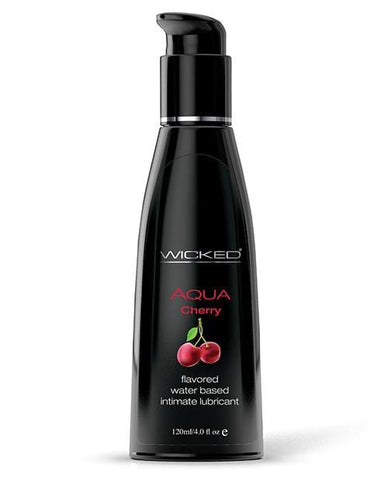 Wicked Sensual Care Aqua Waterbased Lubricant - Flavors-Lubricants-Wicked Sensual Care-Cherry-4 Oz-Slightly Legal Toys