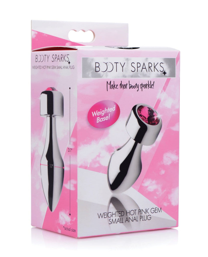 Booty Sparks Weighted Hot Pink Gem Anal Plug