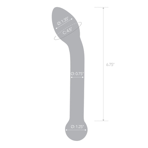 Glas 8" Slimline G-Spot Glass Dildo