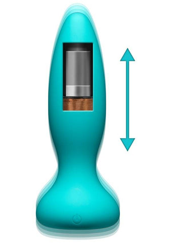 A-Play Thrust Rechargeable Silicone Anal Plug w/Remote - Slightly Legal Toys - A-Play Thrust Rechargeable Silicone Anal Plug w/Remote abs_plastic, Butt Plugs - Rechargeable, silicone, TL - Teal Doc Johnson